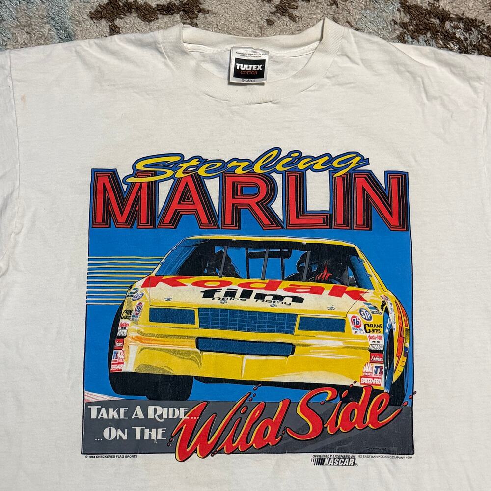 Vintage 1994 Sterling Marlin Wild Side Shirt Size XL NASCAR Racing